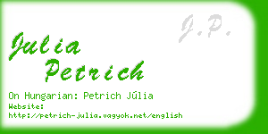 julia petrich business card