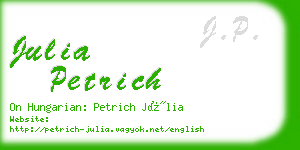 julia petrich business card